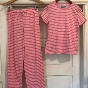 Eddie Bauer Girl's Pink Striped Pajama Set (14-16)